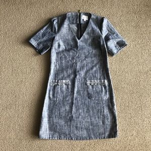 Julie Brown Denim Dress w. Fringe Pockets Sz 6